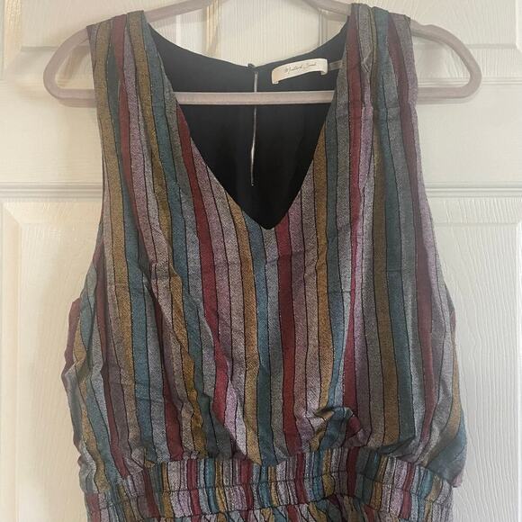 Mustard Seed Striped Smocked Sleeveless Mini Dress size Large - Picture 3 of 15